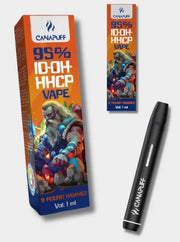 10-OH-HHCP Vape 9 Pound Hammer 95% 2 Verpackungen mit Vape-Stift auf grauem Hintergrund