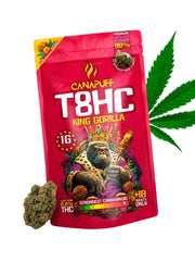 T8HC Blüten King Gorilla 99% 1 Gramm Verpackung von Canapuff