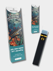 Canntropy 10-OH-HHC 97% Vape Pen Dutch Hawaian 2 Verpackungen auf grauem Hintergrund