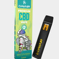 Canapuff CBD Vape Recovery mit Verpackung und schwarzem Vaporizer Gerät