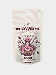 CBG9 Blüten Sugar Cookie von Canntropy Verpackung mit Illustration Premium Flowers hochwertige Cannabis Alternative
