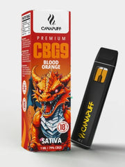 CBG9 Blood Orange Vape von Canapuff mit fruchtigem Blutorangen Aroma als kompakter Einweg Vaporizer