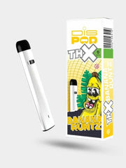 Banana Runtz THX Vape disPOD Czech CBD - Einweg-Vape und Verpackung