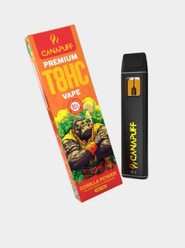 canapuff-vape-verpackung.pngGorilla Power T8HC Vape 95% Canapuff - Einweg-Vape und Verpackung