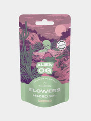 H4CBD Blüten Alien OG von Canntropy Verpackung Vorderseite mit Alien Motiv