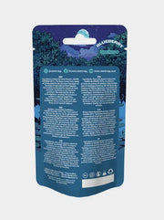 H4CBD Blüten Blueberry von Canntropy Verpackung Rückseite mit Inhaltsstoffen und Produktinfos
