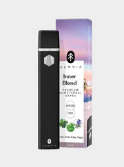 H4CBD Vape Inner Blend von Hemnia mit Verpackung und schwarzem Vape Gerät