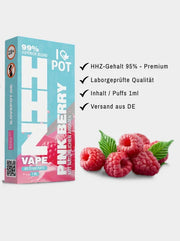 Pink Berry HHZ Vape 95% I Love Pot Verpackung Info Points