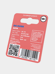 Holy Hemp OG Kush Cannabissamen Rückseite mit Anbau Informatonen