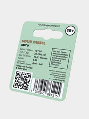 Holy Hemp Cannabissamen Sour Diesel Rückseite Anbau Informationen