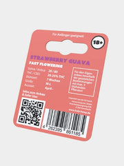 Strawberry guava Cannabissamen 20 - 25% THC Fast Flower Rückseite mit Anbauinformationen