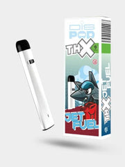 Jet Fuel THX Vape disPOD Czech CBD - Einweg-Vape und Verpackung