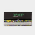 Euphoria King Size Slim Rolling Papers offen mit sichtbaren Blättchen extra dünn langsames Abbrennen hochwertiges Zubehör