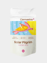 H4CBD Blüten Solar Pilgrim White Widow von Cannastra Verpackung Vorderseite mit Schildkröten Design