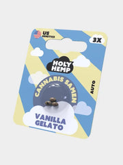Vanilla Gelato Auto Cannabis Samen Holy Hemp 3 Stück Verpackung